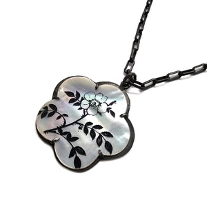 Mother of Pearl Flower Pendant-Necklaces-Kelly Jean Conroy-Pistachios