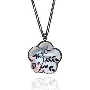 Mother of Pearl Flower Pendant-Necklaces-Kelly Jean Conroy-Pistachios