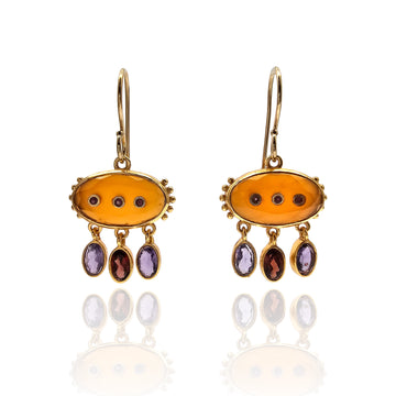 Multi-Color Oval Droplet Earrings
