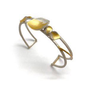 Multi Petal Silver Cuff Bracelet-Bracelets-Judith Neugebauer-Pistachios