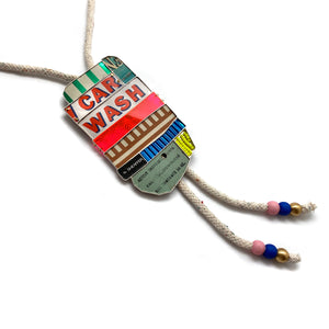 My Car Hasn't Been Washed in a Decade Bolo Necklace-Necklaces-Carin Jones-Pistachios