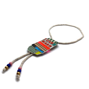 My Car Hasn't Been Washed in a Decade Bolo Necklace-Necklaces-Carin Jones-Pistachios