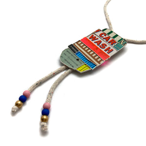 My Car Hasn't Been Washed in a Decade Bolo Necklace-Necklaces-Carin Jones-Pistachios