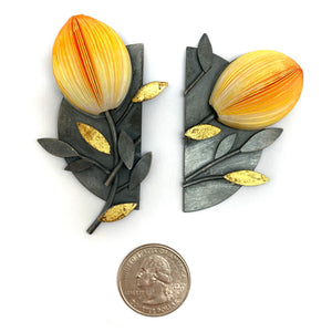 Naoko Yoshizawa - One Flower, Two Forms Earrings-Earrings-Precious Collective-Pistachios
