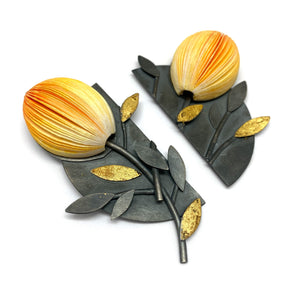 Naoko Yoshizawa - One Flower, Two Forms Earrings-Earrings-Precious Collective-Pistachios