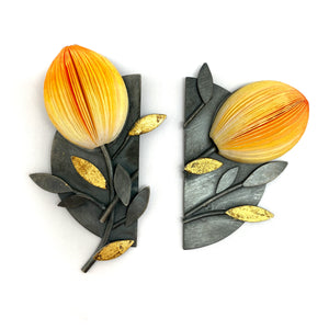 Naoko Yoshizawa - One Flower, Two Forms Earrings-Earrings-Precious Collective-Pistachios