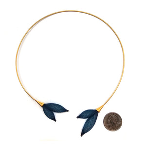 Navy Blossom Collar Necklace-Necklaces-Dorine Decayeux-Pistachios