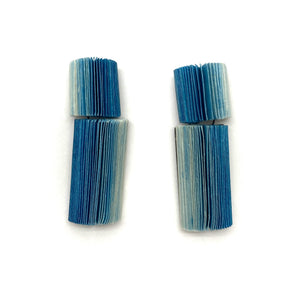 Navy Blue Rectangular Drop Earrings-Earrings-Naoko Yoshizawa-Pistachios