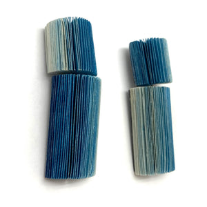 Navy Blue Rectangular Drop Earrings-Earrings-Naoko Yoshizawa-Pistachios