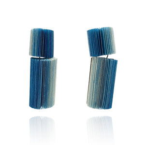 Navy Blue Rectangular Drop Earrings-Earrings-Naoko Yoshizawa-Pistachios