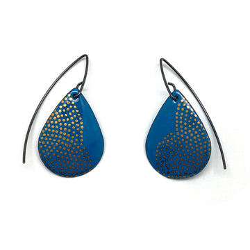 Navy Enamel Earrings