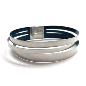 Navy Thin Stripe Bracelet-Bracelets-Claudia Hoppe-Pistachios
