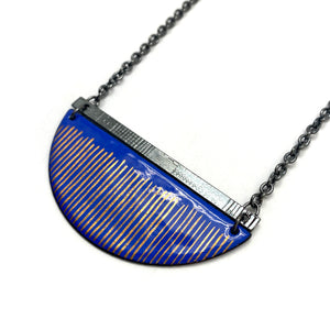 Navy and Gold Enamel Necklace-Necklaces-Jenne Rayburn-Pistachios
