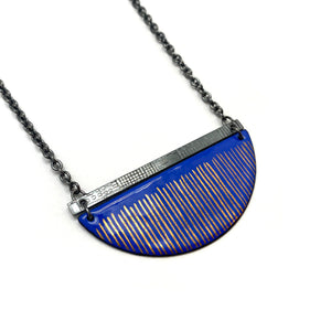 Navy and Gold Enamel Necklace-Necklaces-Jenne Rayburn-Pistachios