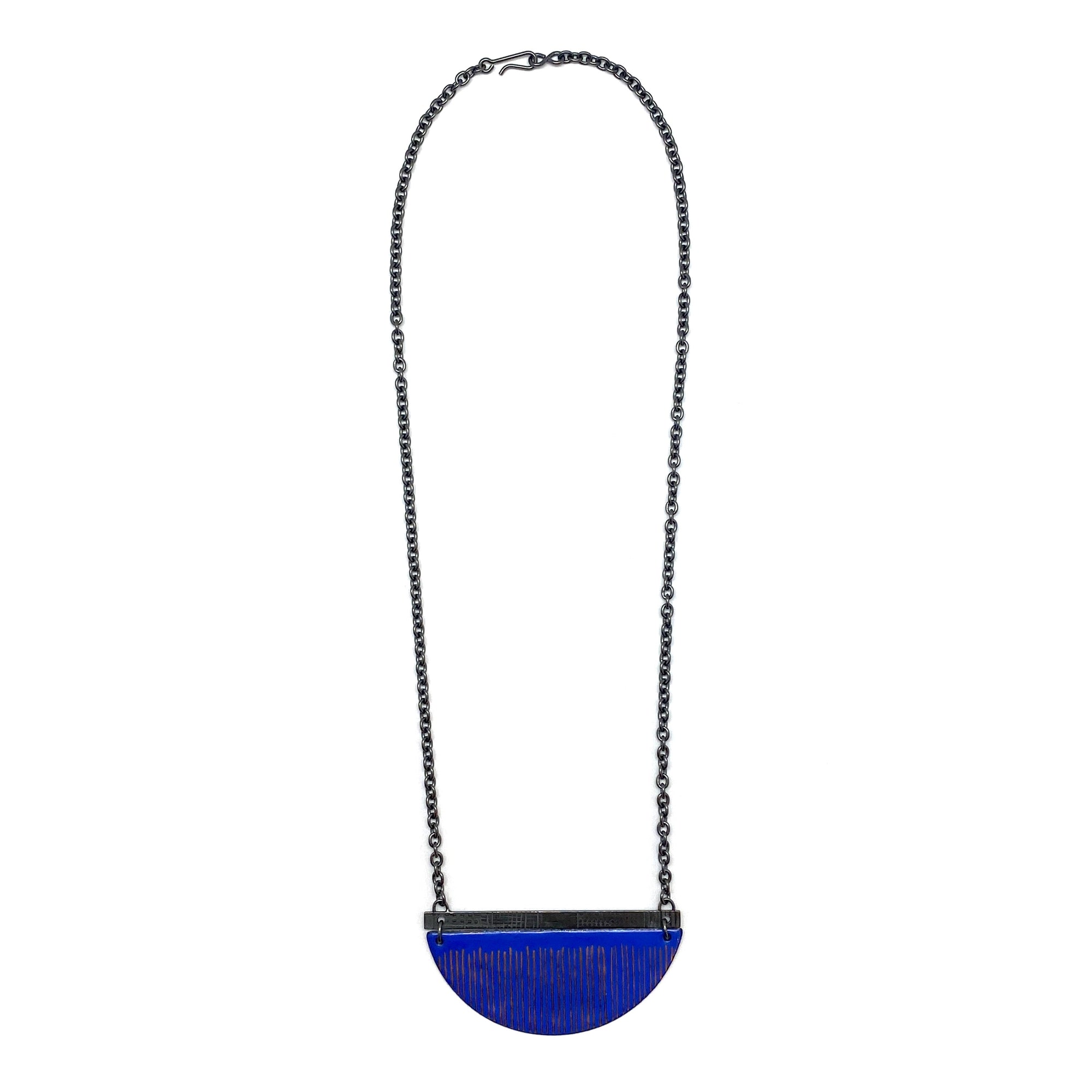Navy and Gold Enamel Necklace-Necklaces-Jenne Rayburn-Pistachios