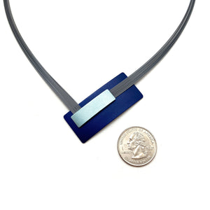 Navy and Light Blue Layered V Necklace-Necklaces-Ursula Muller-Pistachios