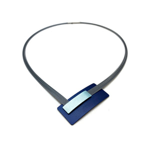 Navy and Light Blue Layered V Necklace-Necklaces-Ursula Muller-Pistachios