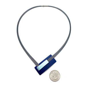 Navy and Light Blue Layered V Necklace-Necklaces-Ursula Muller-Pistachios