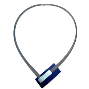 Navy and Light Blue Layered V Necklace-Necklaces-Ursula Muller-Pistachios