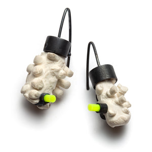 Neon Yellow Mouse Earrings-Earrings-Mélanie Denis-Pistachios