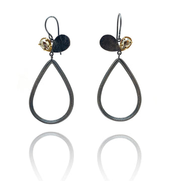 OOAK Carved Butterfly Teardrop Earrings