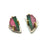 OOK Carved Studs - Watermelon Tourmaline-Earrings-Heather Guidero-Pistachios