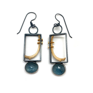 Of Mineral And Marrow Earrings - Mink and Aquamarine-Earrings-Carin Jones-Pistachios