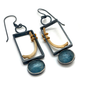 Of Mineral And Marrow Earrings - Mink and Aquamarine-Earrings-Carin Jones-Pistachios