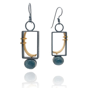 Of Mineral And Marrow Earrings - Mink and Aquamarine-Earrings-Carin Jones-Pistachios