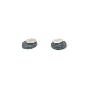 Offset Circle Studs - Medium-Earrings-Heather Guidero-Pistachios
