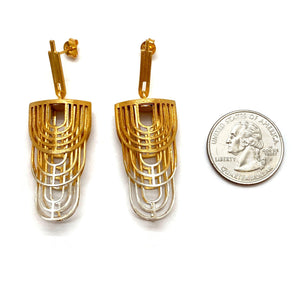 Ombré Gold Deco Earrings-Earrings-Veronika Majewska-Pistachios