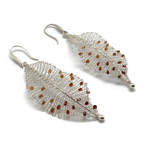 Ombre Tourmaline Leaf Earrings-Earrings-Sowon Joo-Pistachios
