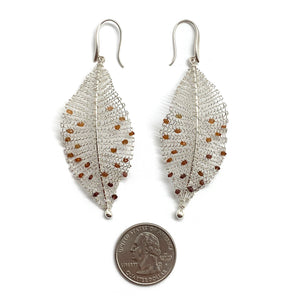 Ombre Tourmaline Leaf Earrings-Earrings-Sowon Joo-Pistachios