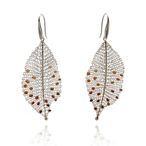 Ombre Tourmaline Leaf Earrings-Earrings-Sowon Joo-Pistachios