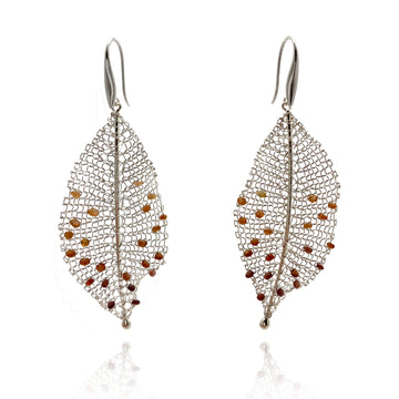 Ombre Tourmaline Leaf Earrings