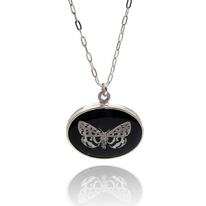 Onyx Butterfly Pendant-Necklaces-Kelly Jean Conroy-Pistachios