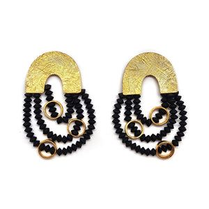 Onyx Chain Arches-Earrings-Heather Guidero-Pistachios