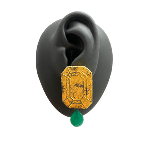 Onyx and Gold Earrings-Earrings-So Young Park-Pistachios
