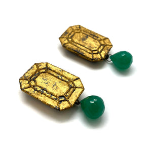 Onyx and Gold Earrings-Earrings-So Young Park-Pistachios