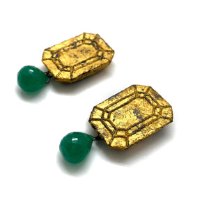 Onyx and Gold Earrings-Earrings-So Young Park-Pistachios