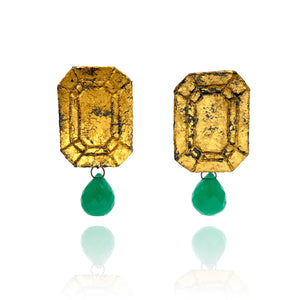 Onyx and Gold Earrings-Earrings-So Young Park-Pistachios