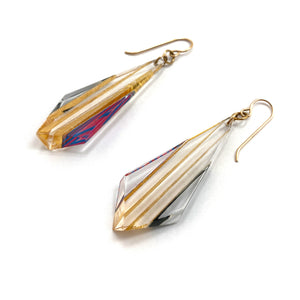 Op-Art Gold Stripe Earrings-Earrings-Jennifer Merchant-Pistachios