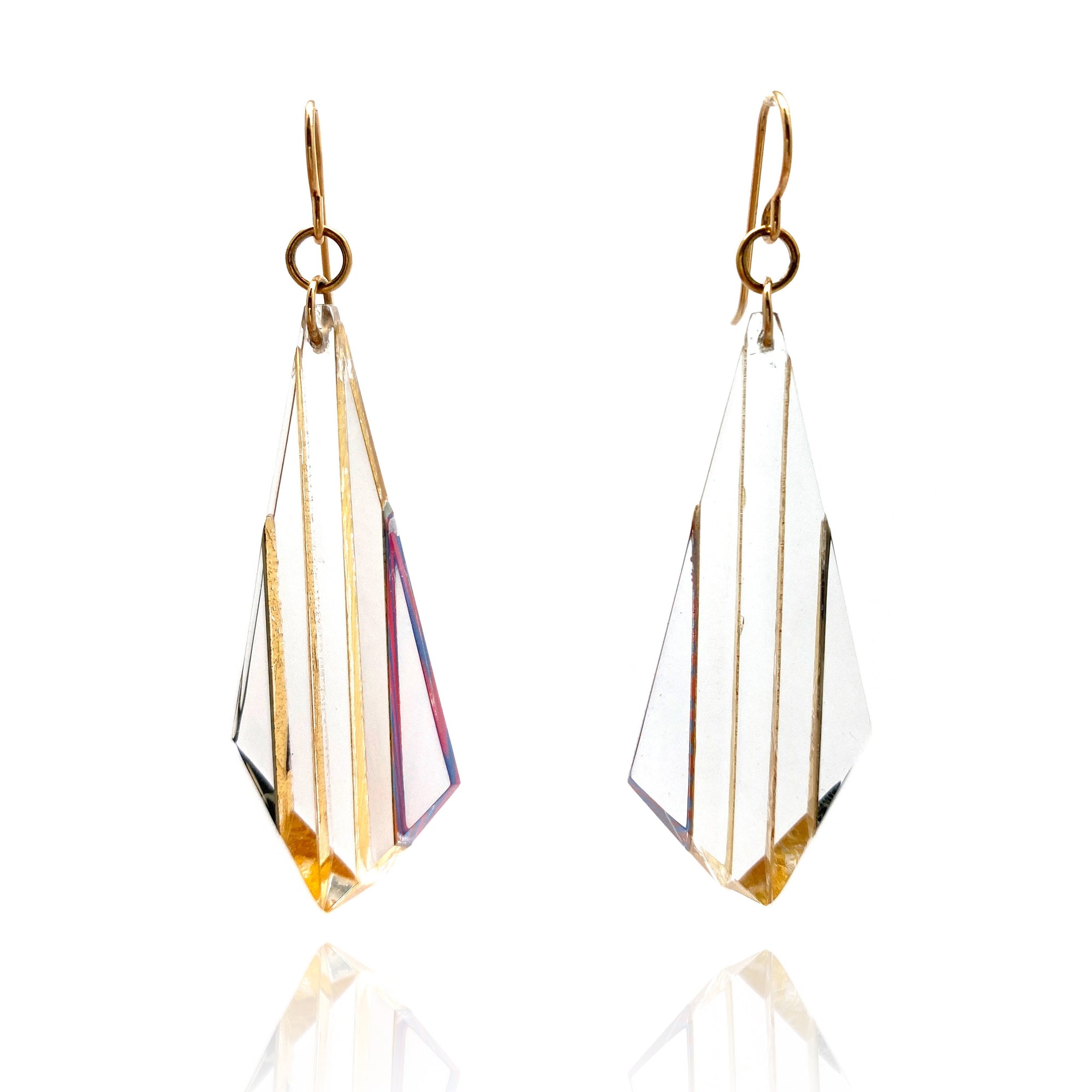 Op-Art Gold Stripe Earrings-Earrings-Jennifer Merchant-Pistachios