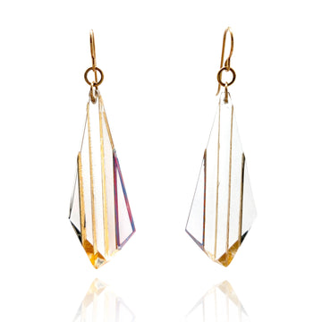 Op-Art Gold Stripe Earrings