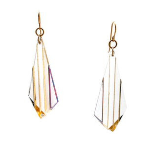 Op-Art Gold Stripe Earrings-Earrings-Jennifer Merchant-Pistachios