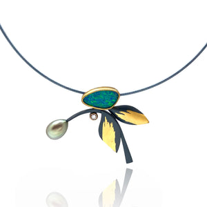Opal Breeze Pendant Necklace-Necklaces-Judith Neugebauer-Pistachios