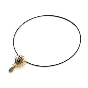 Opal Double Cloud Fold Convertible Pendant and Pin-Necklaces-Karin Jacobson-Pistachios
