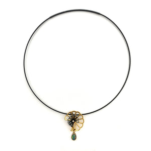 Opal Double Cloud Fold Convertible Pendant and Pin-Necklaces-Karin Jacobson-Pistachios