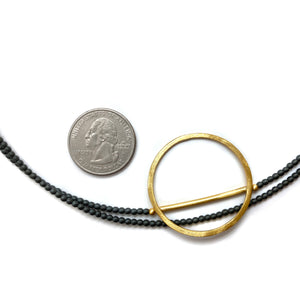 Open Circle Hematite Necklace-Necklaces-Iza Design-Pistachios