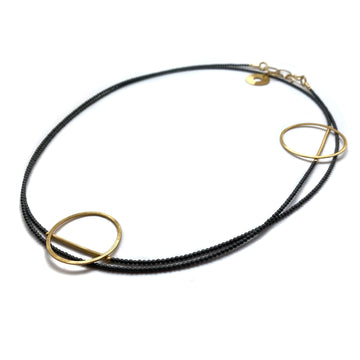 Open Circle Hematite Necklace